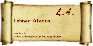 Lehner Aletta névjegykártya